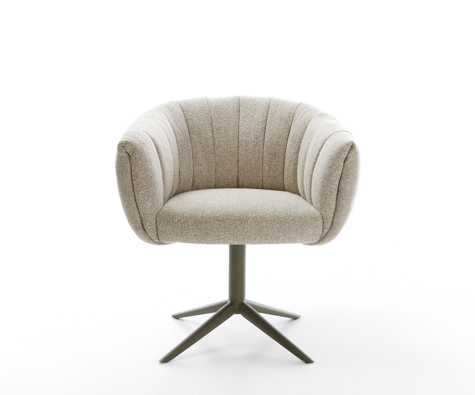 Étkezőszék Jada-Flex szövött szövet puha bézs kereszt láb titánszínű hatvan fokban forgatható billenő zsákrugós matrac - Image 2