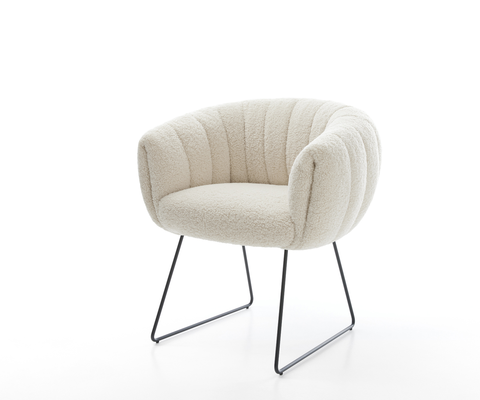 Étkezőszék Jada-Flex teddy szövet bézs fekete vékony láb zsákrugós