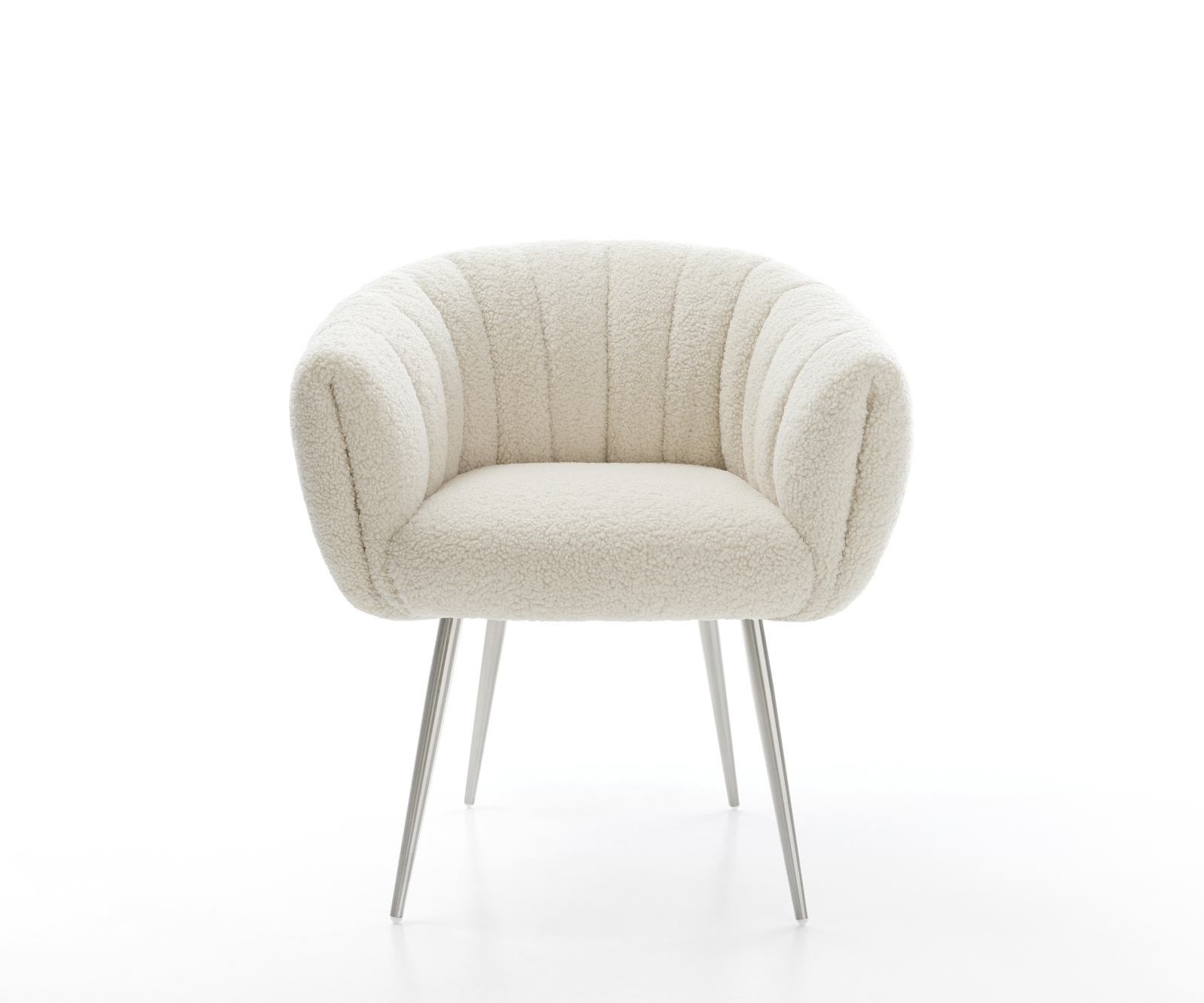 Étkezőszék Jada-Flex teddy szövet bézs 4 láb kúpos rozsdamentes acél zsákrugó - Image 2