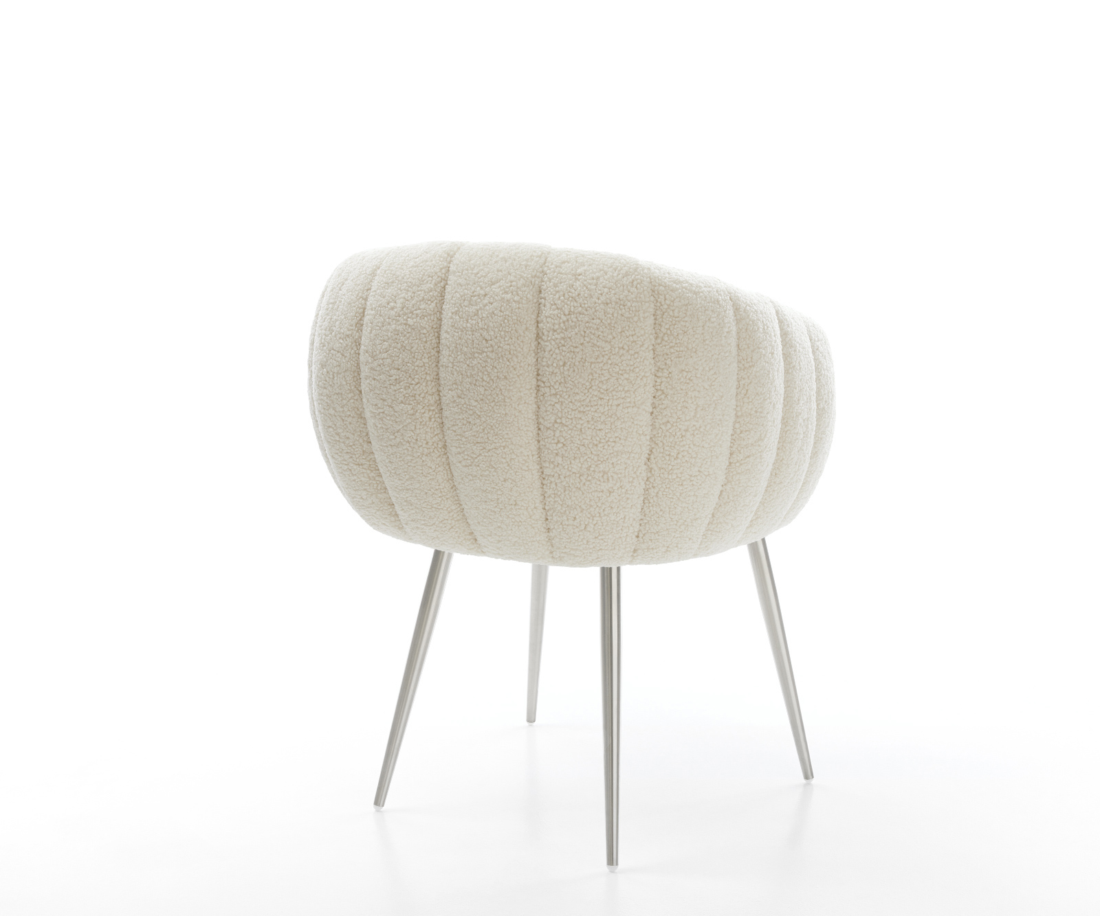 Étkezőszék Jada-Flex teddy szövet bézs 4 láb kúpos rozsdamentes acél zsákrugó - Image 5