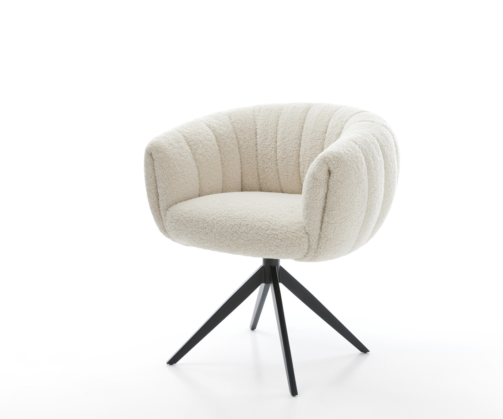 Étkezőszék Jada-Flex teddy szövet bézs kereszt láb széles fekete 360° forgatható billenő zsákrugó