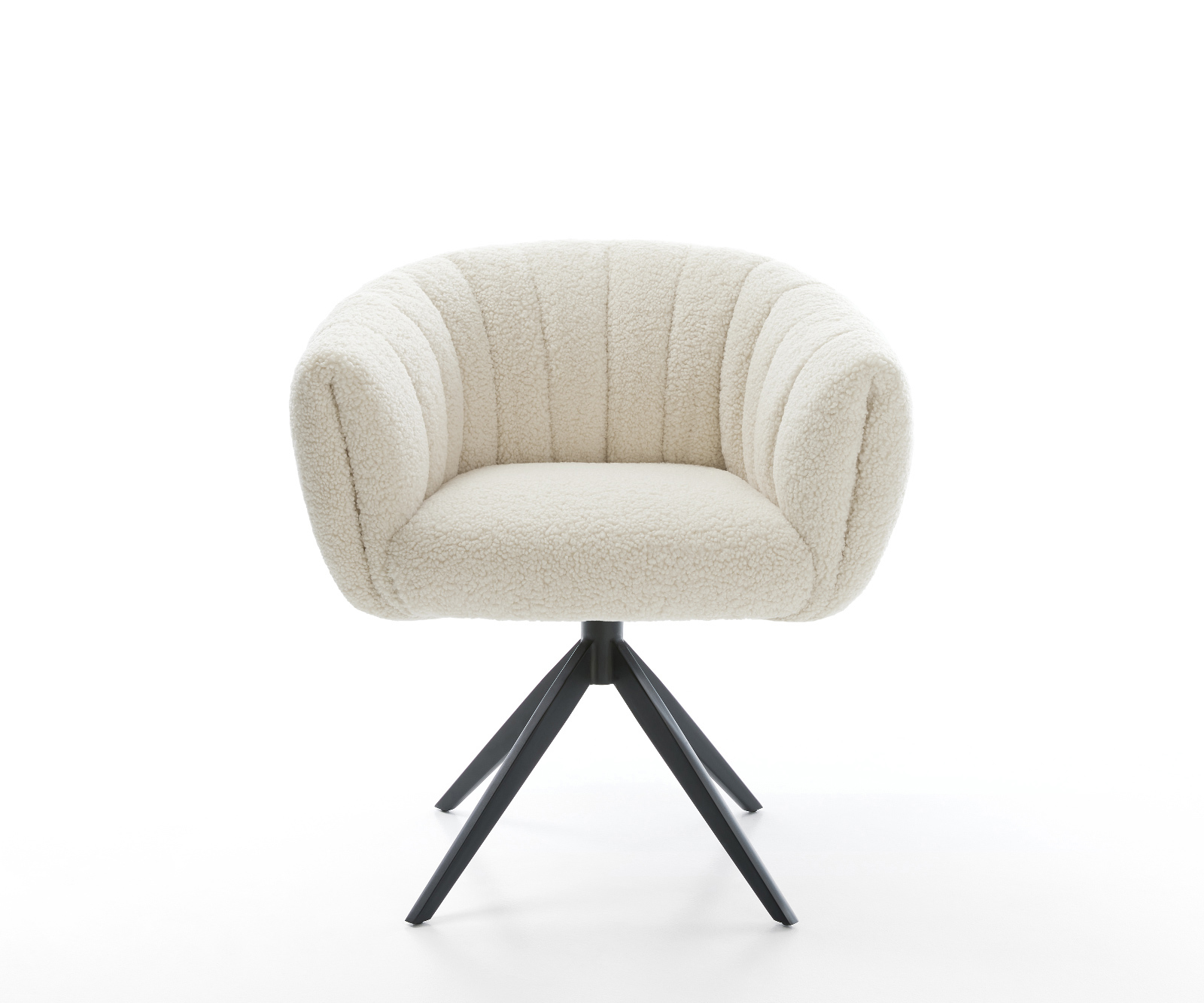 Étkezőszék Jada-Flex teddy szövet bézs kereszt láb széles fekete 360° forgatható billenő zsákrugó - Image 2