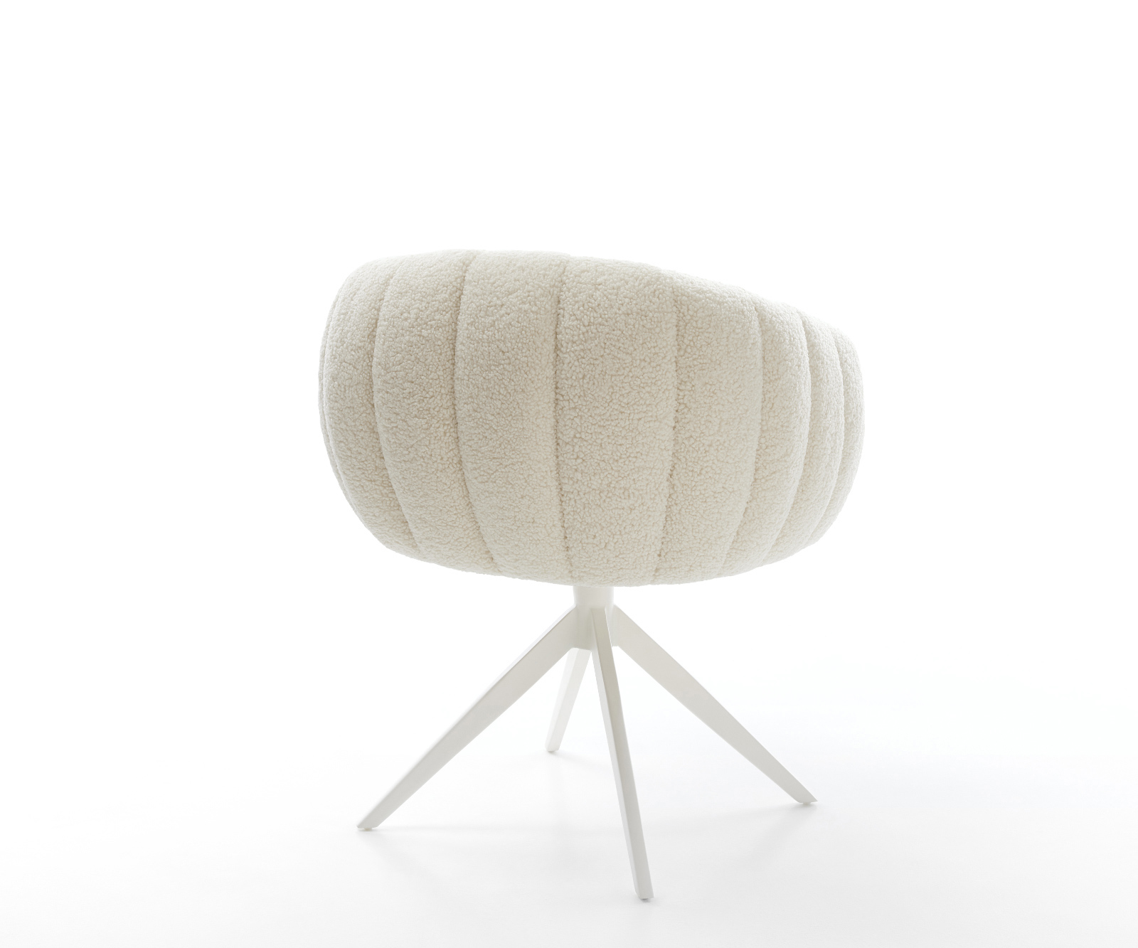 Étkezőszék Jada-Flex teddy szövet bézs kereszt láb széles fehér 360° forgatható billenő zsákrugó - Image 5