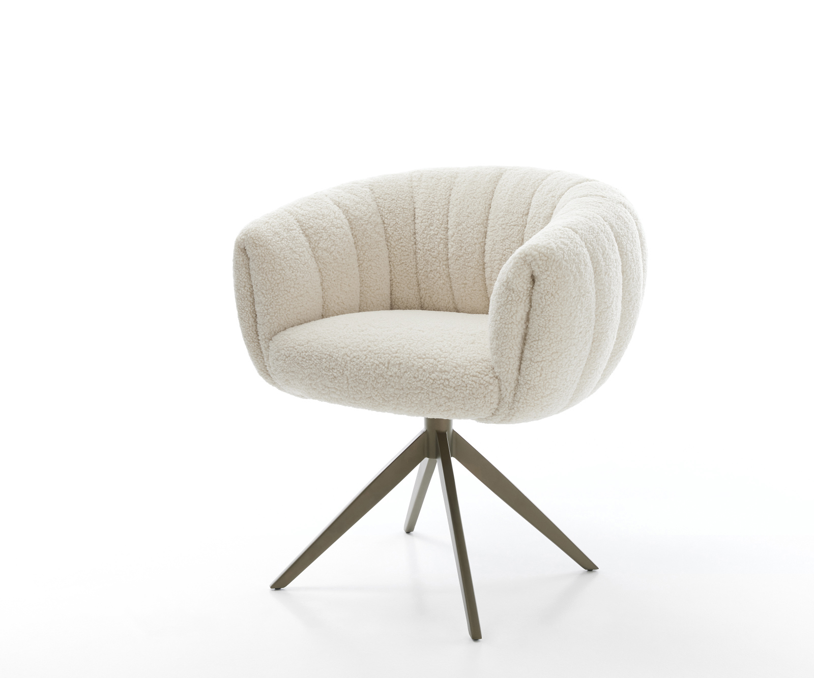 Étkezőszék Jada-Flex teddy szövet bézs kereszt láb széles titán színű hatvan fokban forgatható billenő zsákrugós