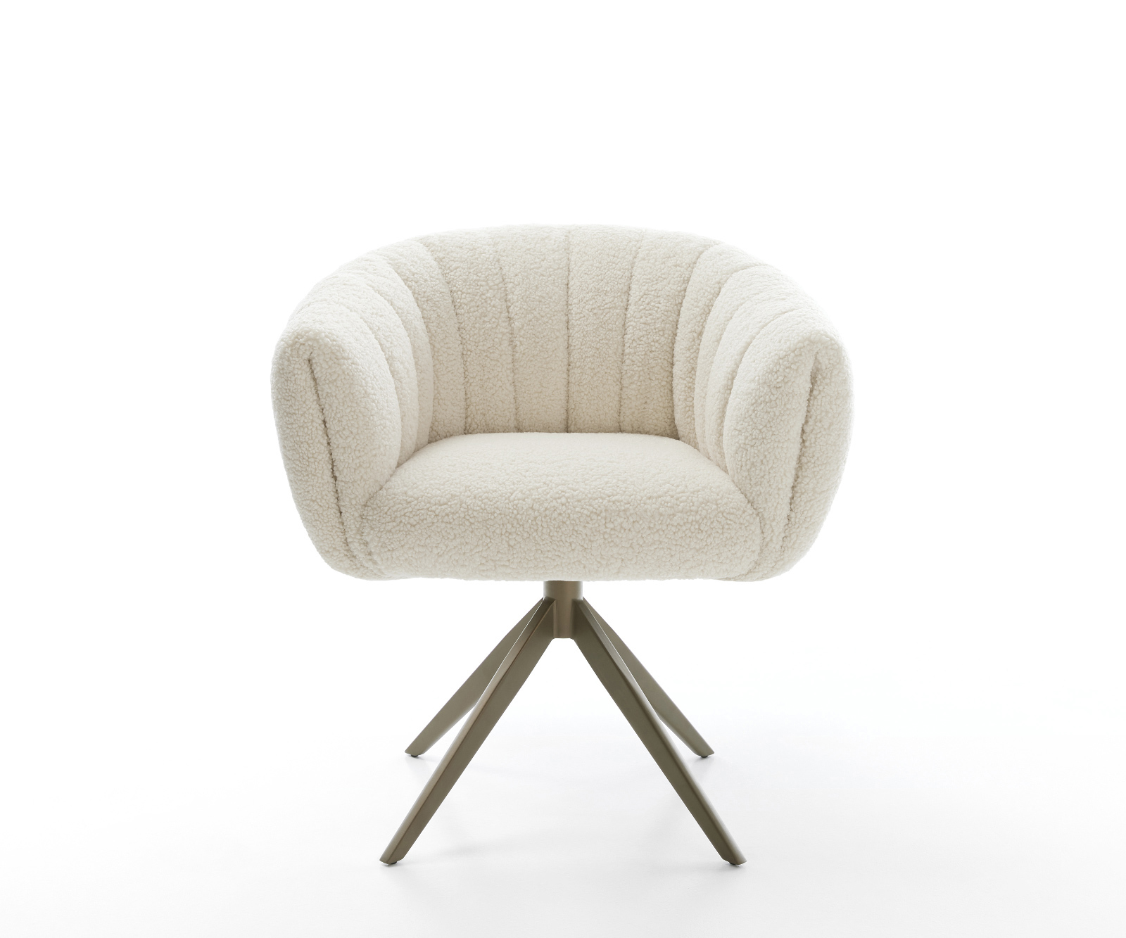 Étkezőszék Jada-Flex teddy szövet bézs kereszt láb széles titán színű hatvan fokban forgatható billenő zsákrugós - Image 2