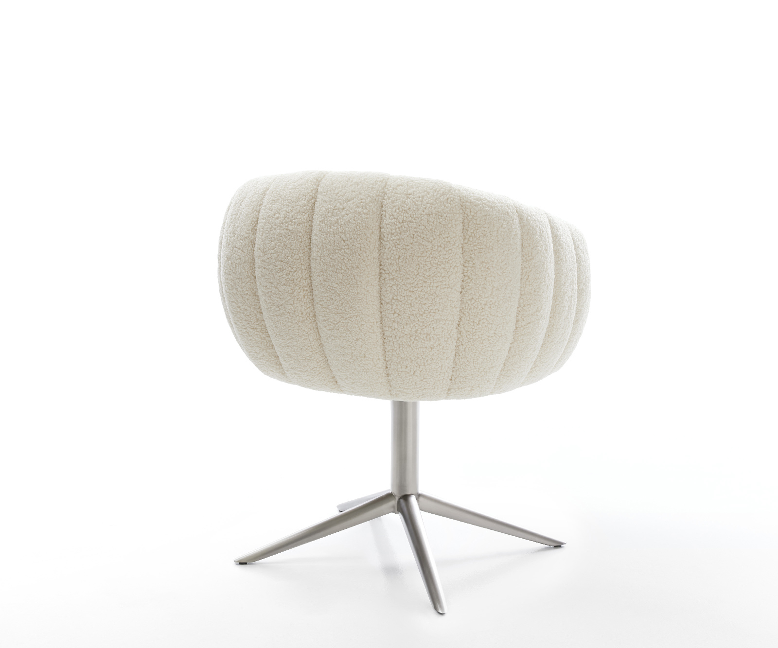 Étkezőszék Jada-Flex teddy szövet bézs rozsdamentes acél kereszt láb 360° forgatható billenő zsákrugó - Image 5