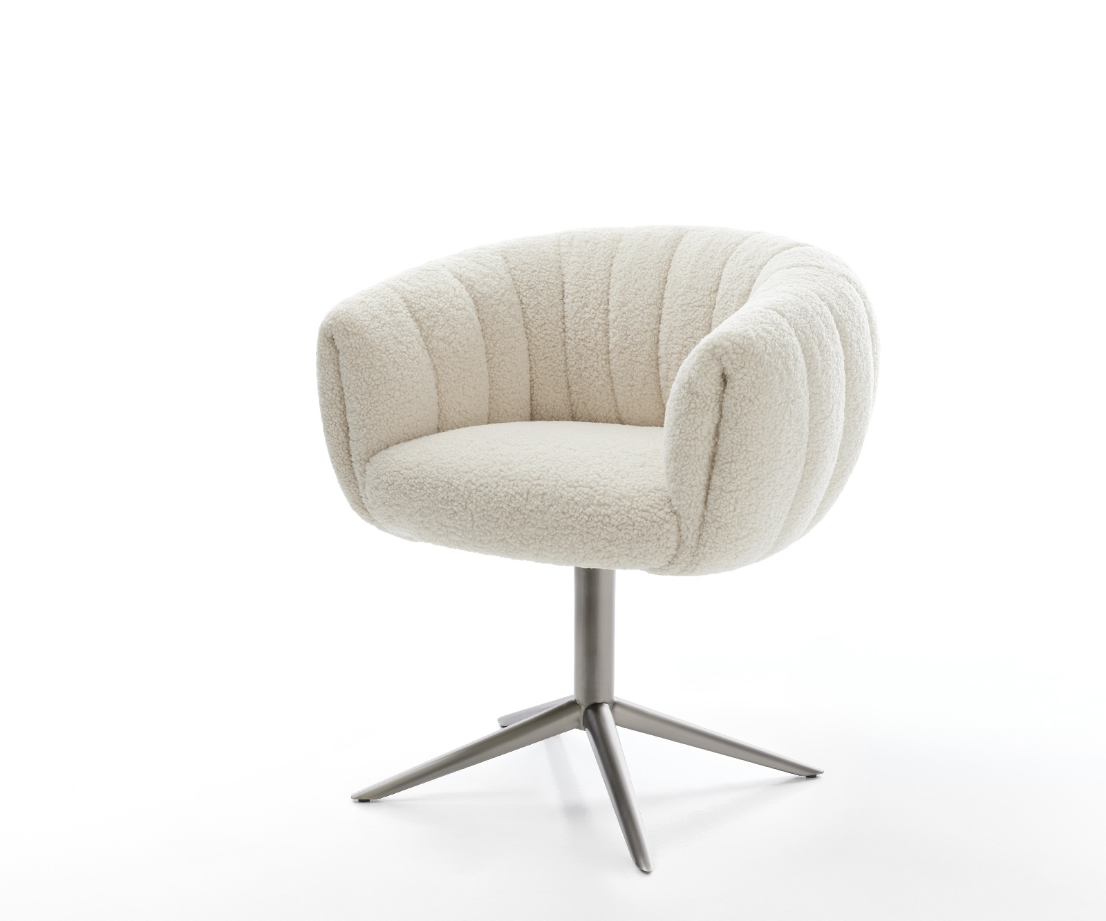 Étkezőszék Jada-Flex teddy szövet bézs kereszt láb grafit 360° forgatható billenő zsákrugó