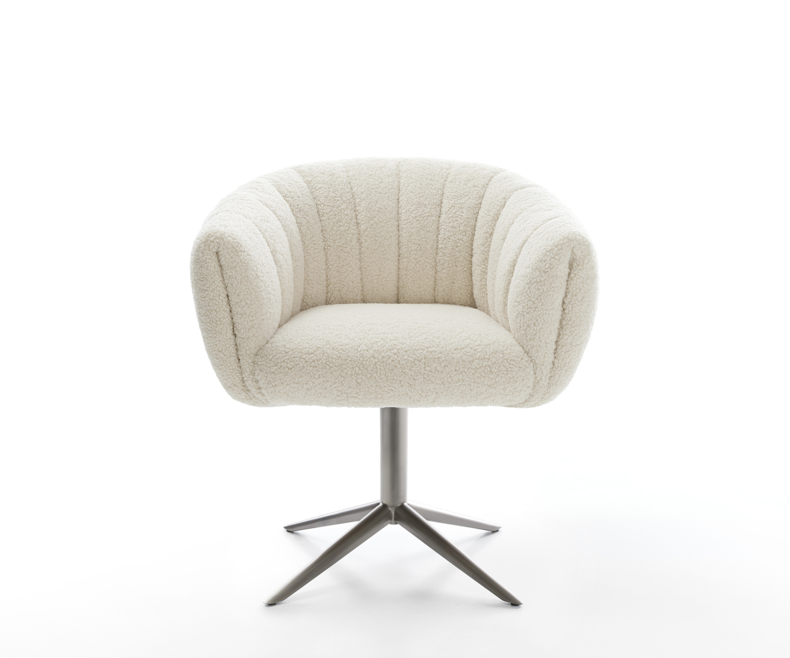 Étkezőszék Jada-Flex teddy szövet bézs kereszt láb grafit 360° forgatható billenő zsákrugó - Image 2