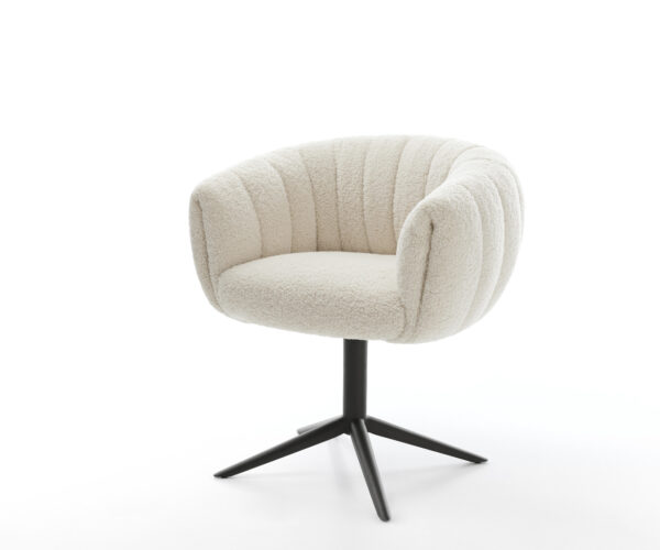 Étkezőszék Jada-Flex teddy szövet bézs fekete kereszt láb 360° forgatható billenő zsákrugó