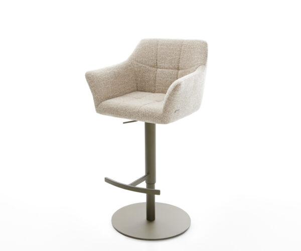 Bárszék Yulo-Flex szövött szövet puha bézs forgó láb magasságban állítható fém titán színű