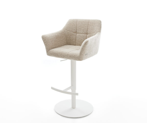Bárszék Yulo-Flex szövött szövet puha bézs forgatható magasságban állítható fém fehér