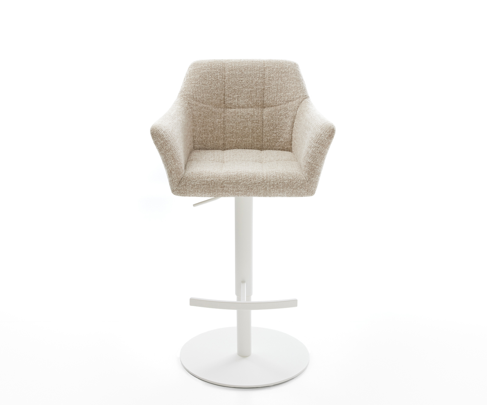 Bárszék Yulo-Flex szövött szövet puha bézs forgatható magasságban állítható fém fehér - Image 2