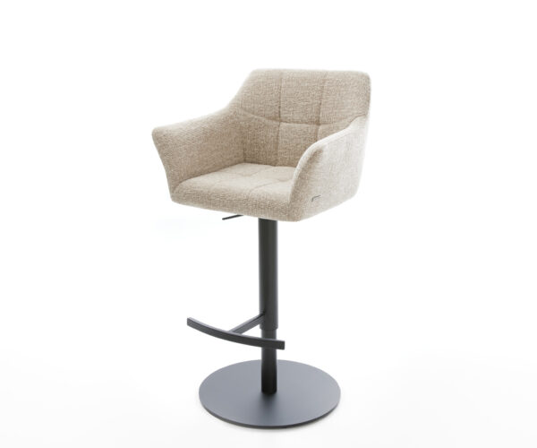 Bárszék Yulo-Flex szövött szövet puha bézs forgatható magasságban állítható fém fekete