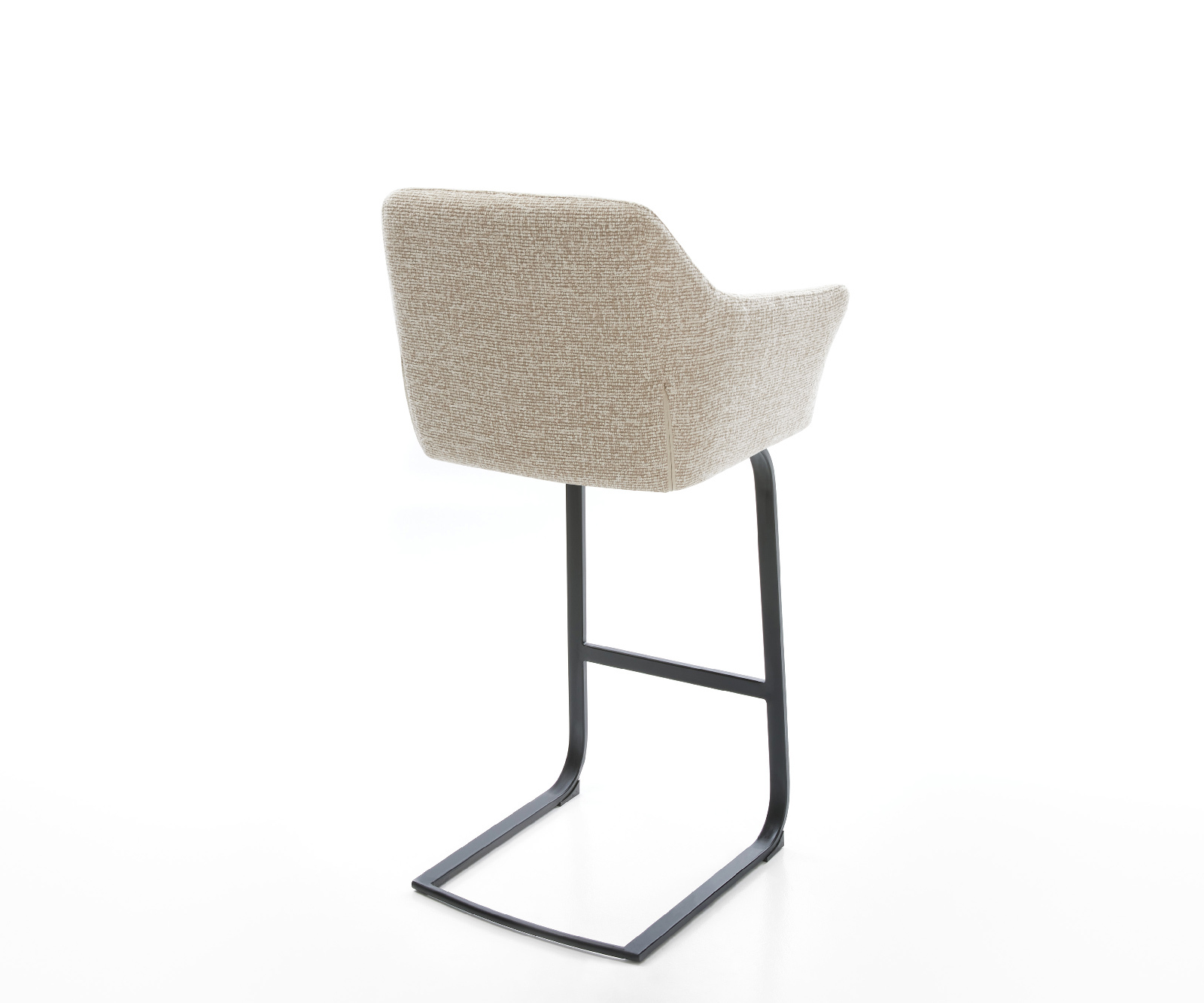 Bárszék Yulo-Flex szövött szövet puha bézs konzolos lapos fém fekete - Image 5