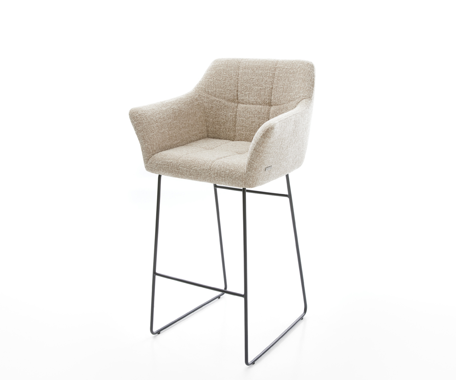 Bárszék Yulo-Flex szövött szövet puha bézs vékony fém láb fekete