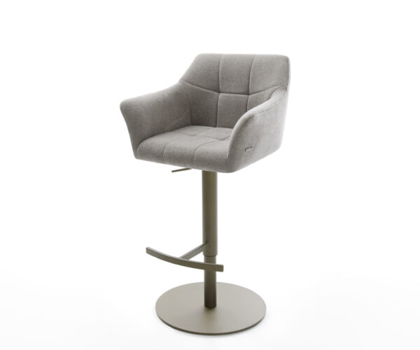 Bárszék Yulo-Flex strukturált szövet puha szürke forgatható magasságban állítható fém titán színű