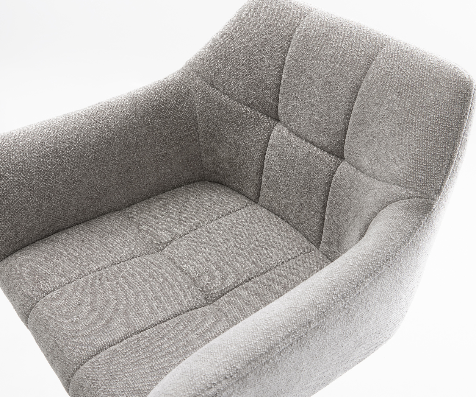 Bárszék Yulo-Flex strukturált szövet puha szürke forgatható magasságban állítható fém fehér - Image 4