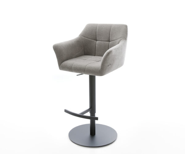 Bárszék Yulo-Flex strukturált szövet puha szürke forgatható magasságban állítható fém fekete