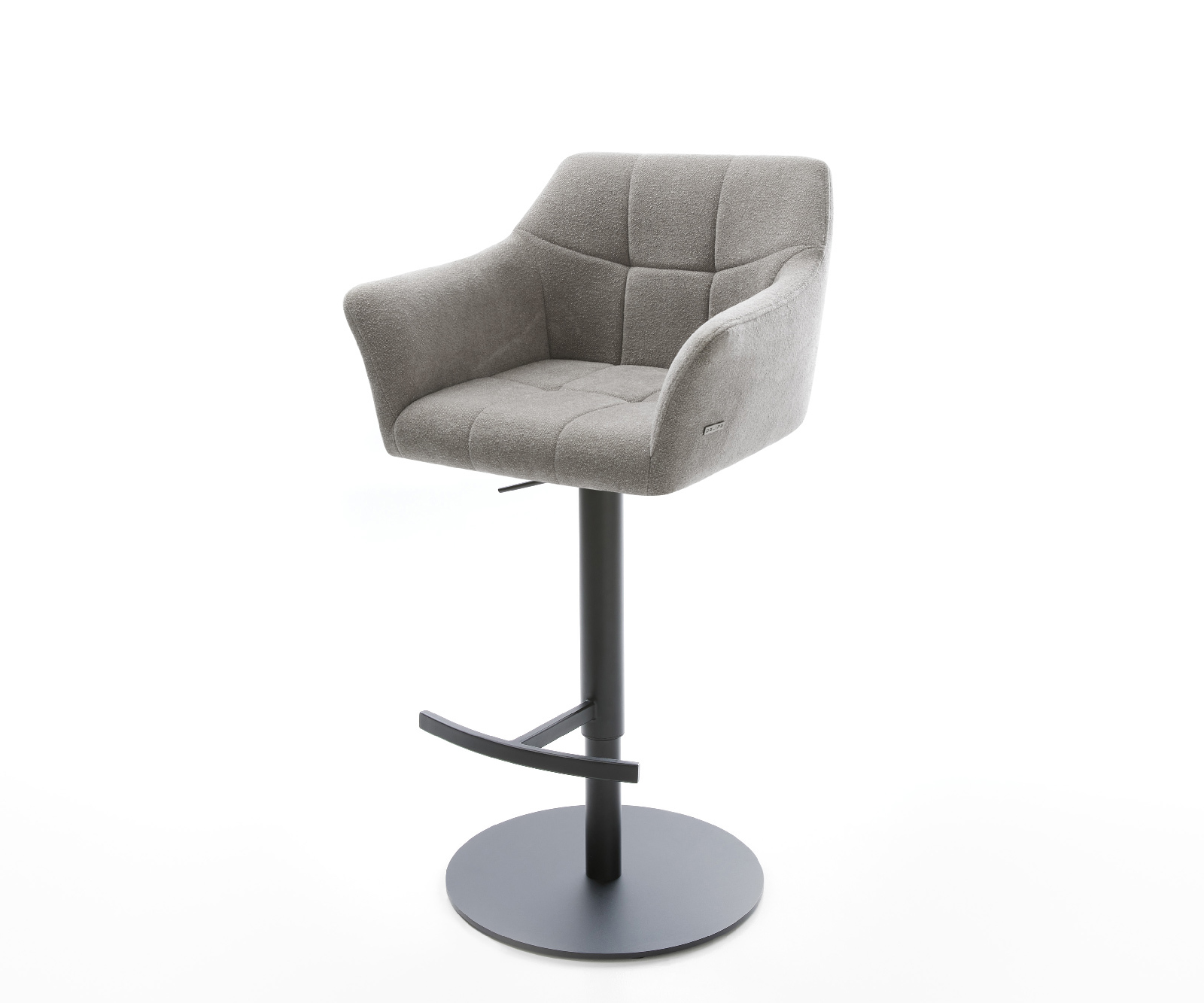 Bárszék Yulo-Flex strukturált szövet puha szürke forgatható magasságban állítható fém fekete