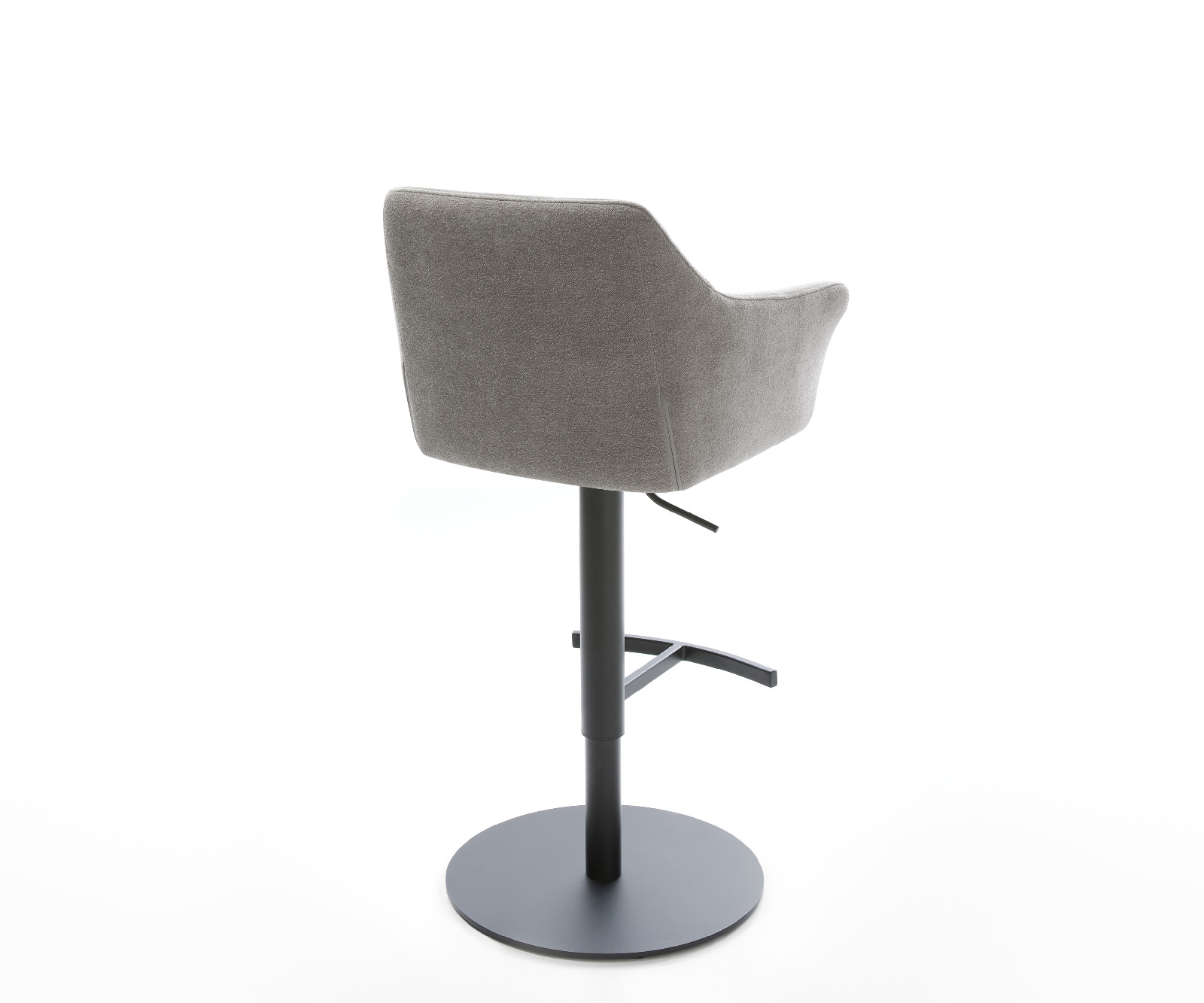 Bárszék Yulo-Flex strukturált szövet puha szürke forgatható magasságban állítható fém fekete - Image 5