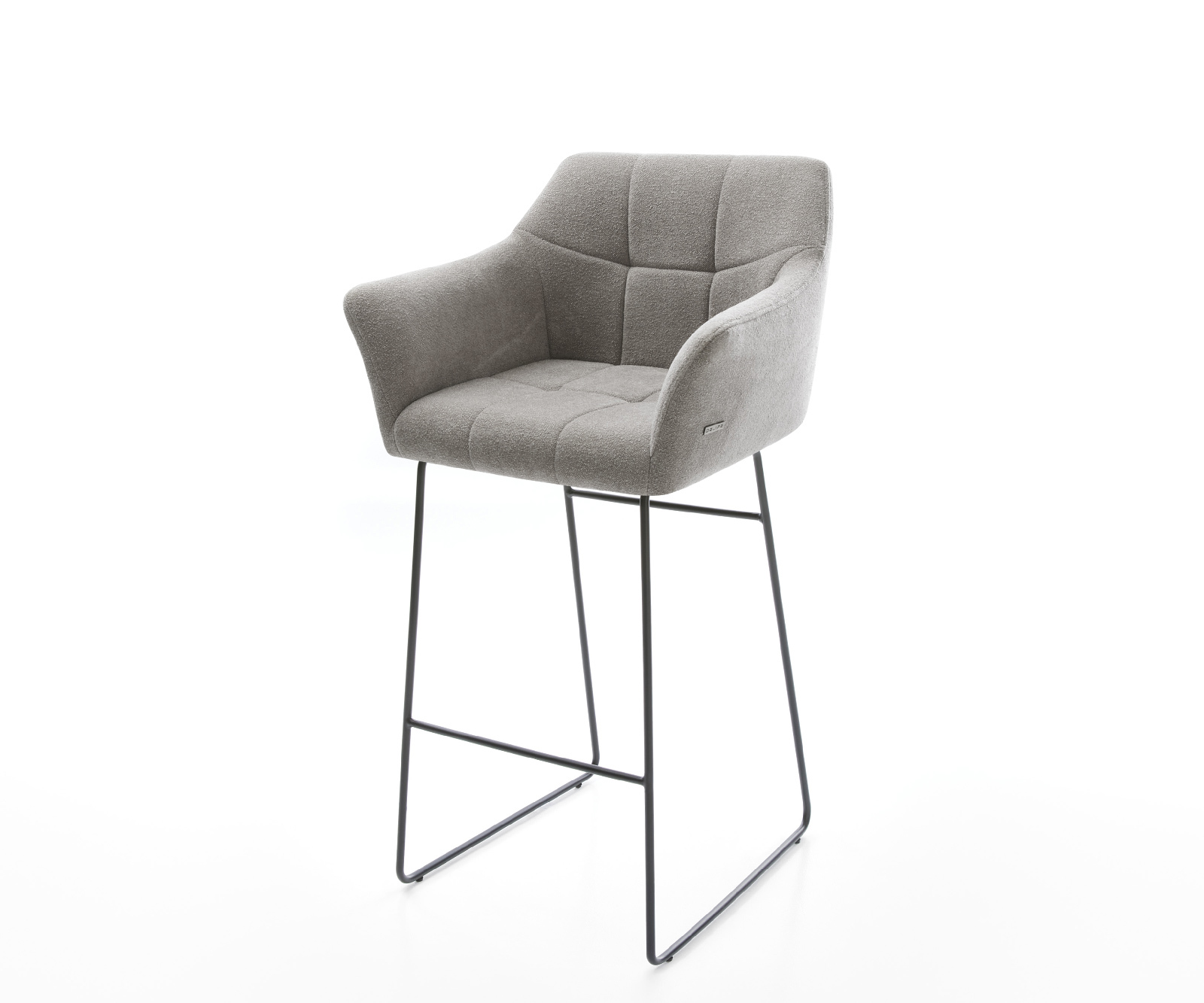 Bárszék Yulo-Flex strukturált szövet puha szürke vékony fém láb fekete