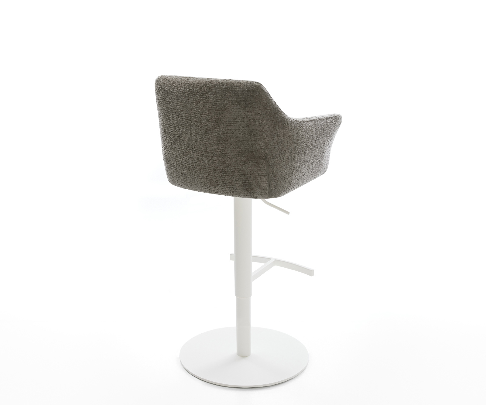 Bárszék Yulo-Flex bouclé puha sötét bézs forgatható magasságban állítható fém fehér - Image 5