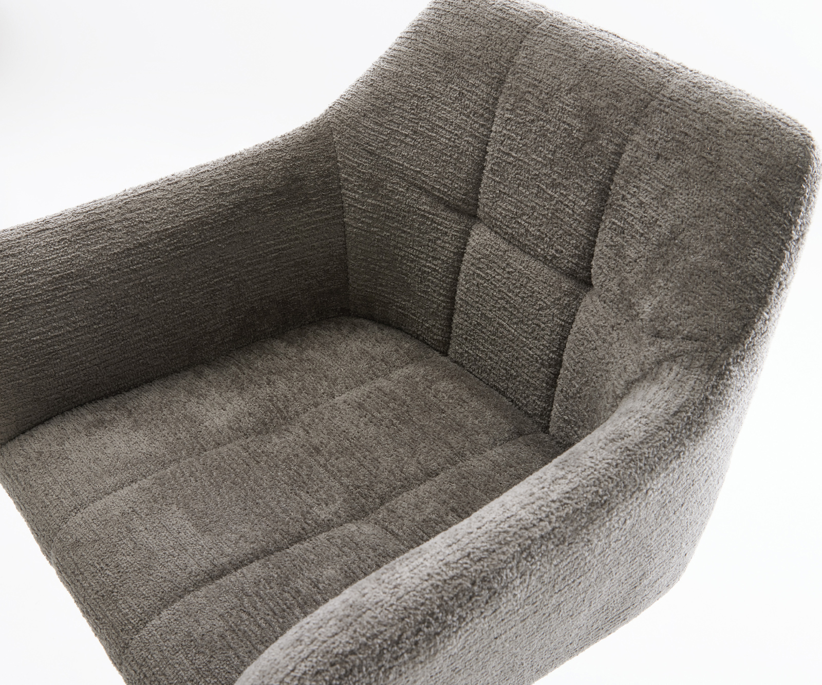 Bárszék Yulo-Flex bouclé puha sötét bézs forgatható magasságban állítható fém fekete - Image 4