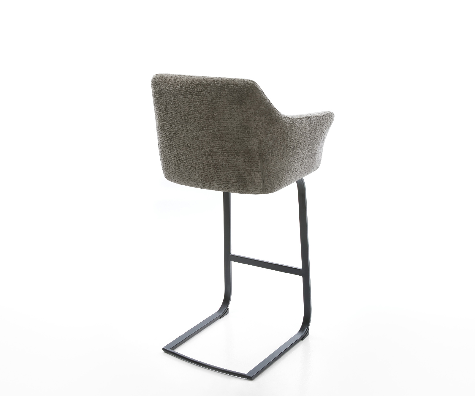 Bárszék Yulo-Flex bouclé puha sötét bézs konzolos lapos fém fekete - Image 5