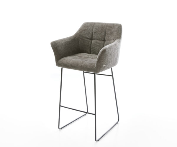 Bárszék Yulo-Flex bouclé puha sötét bézs vékony fém láb fekete