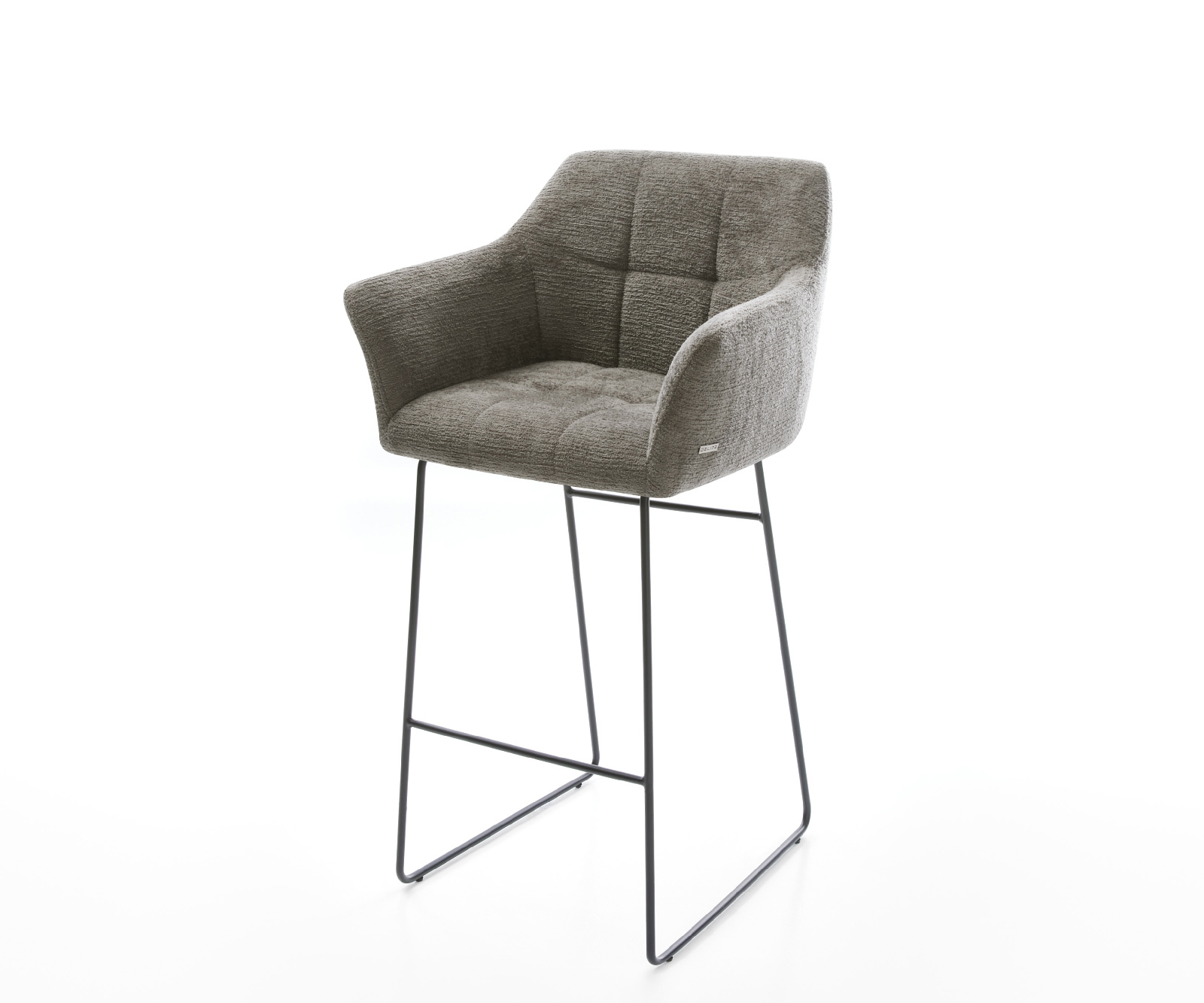 Bárszék Yulo-Flex bouclé puha sötét bézs vékony fém láb fekete