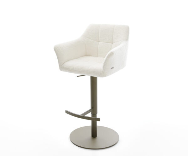 Bárszék Yulo-Flex bouclé puha bézs forgatható magasságban állítható fém titán színű