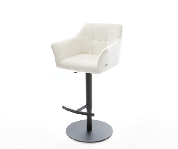 Bárszék Yulo-Flex bouclé puha bézs forgatható magasságban állítható fém fekete láb