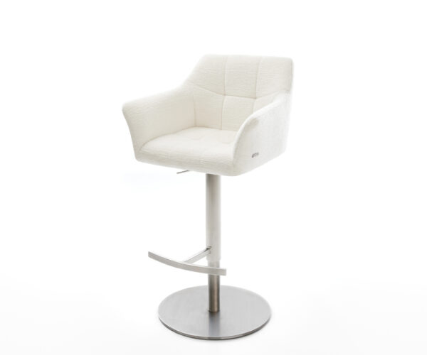 Bárszék Yulo-Flex bouclé puha bézs forgatható magasságban állítható rozsdamentes acél ezüstszínű