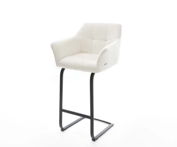 Bárszék Yulo-Flex bouclé puha bézs konzolos láb lapos fém fekete