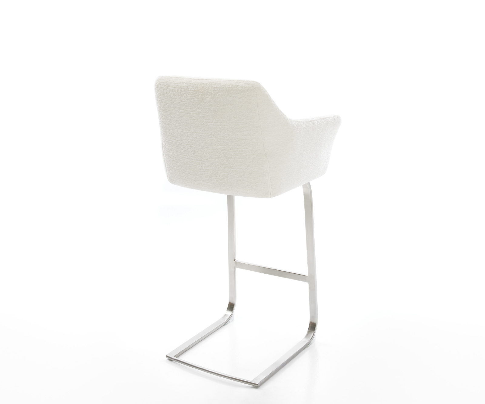 Bárszék Yulo-Flex bouclé puha bézs konzolos laposacél rozsdamentes ezüstszínű - Image 5