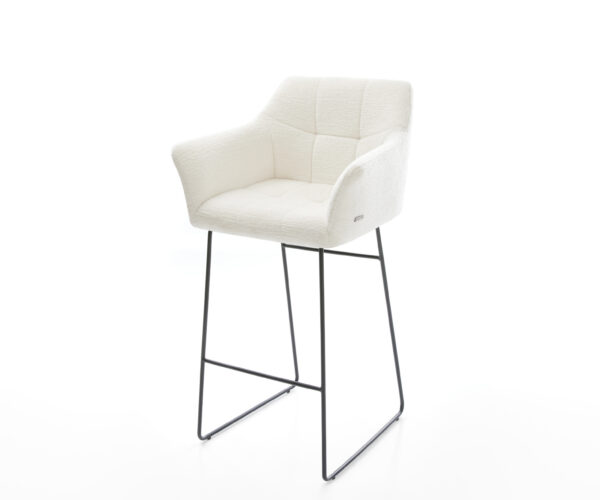 Bárszék Yulo-Flex bouclé puha bézs vékony láb fém fekete