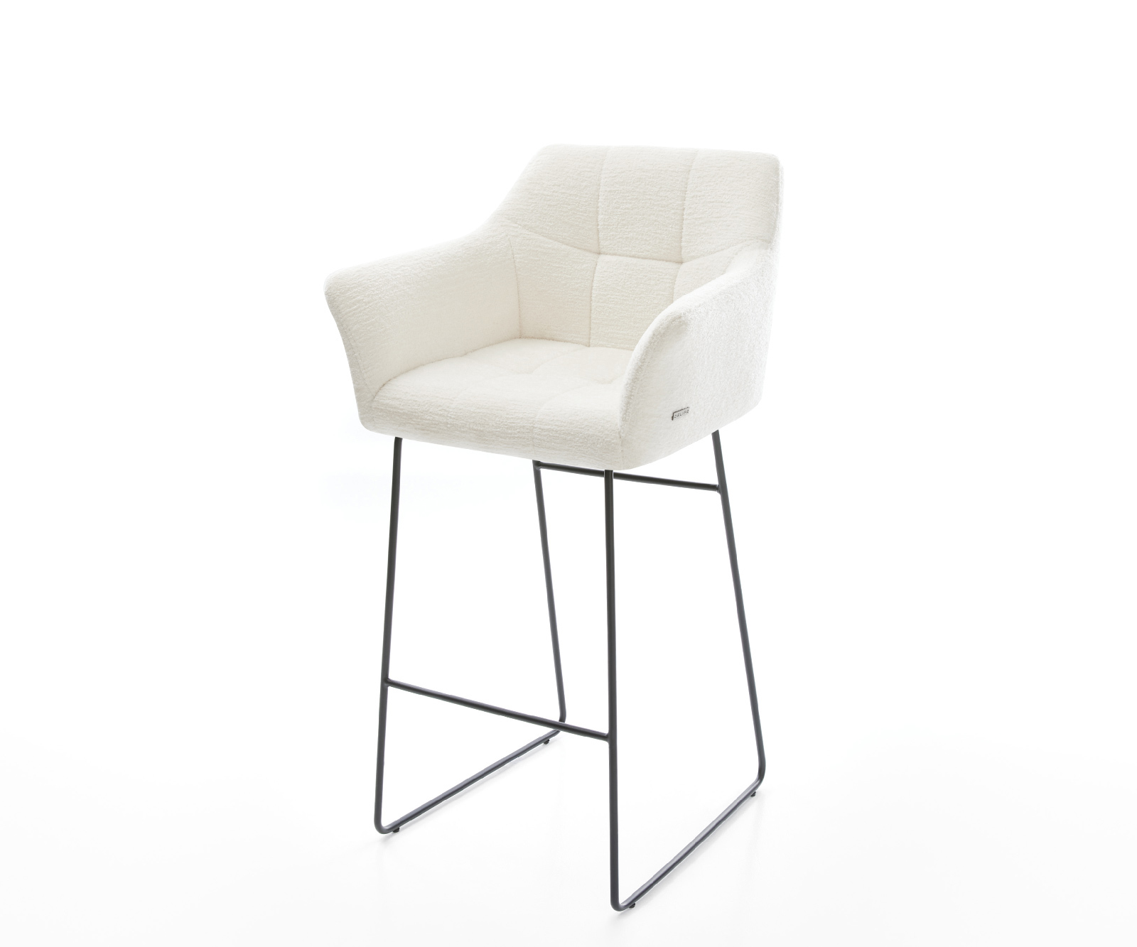 Bárszék Yulo-Flex bouclé puha bézs vékony láb fém fekete