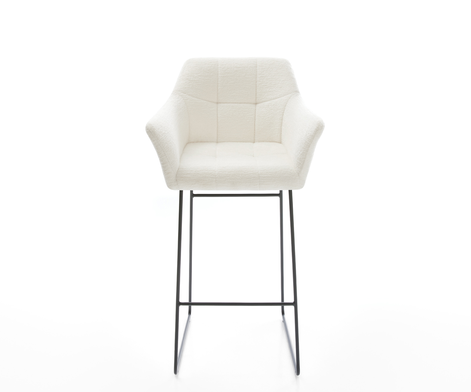 Bárszék Yulo-Flex bouclé puha bézs vékony láb fém fekete - Image 2