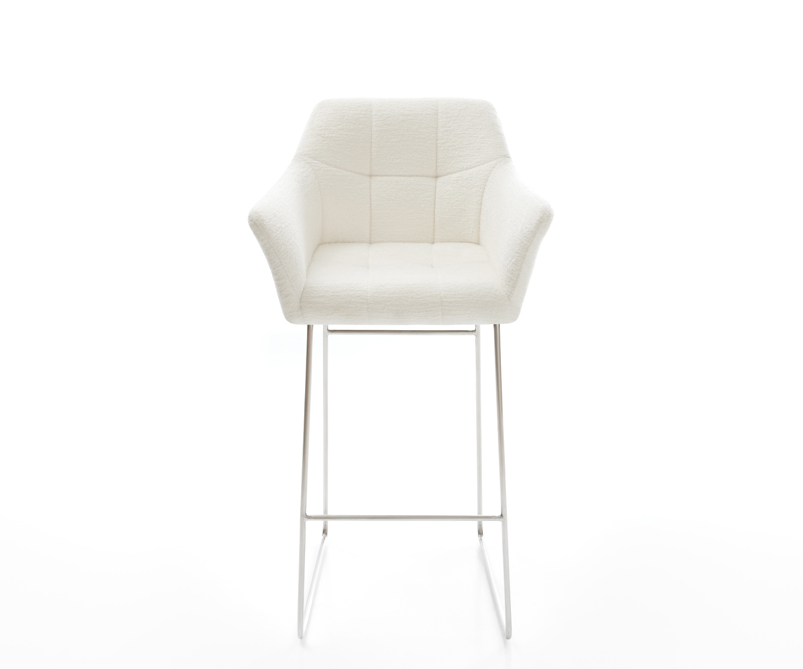 Bárszék Yulo-Flex bouclé puha bézs vékony láb rozsdamentes acél ezüstszínű - Image 2