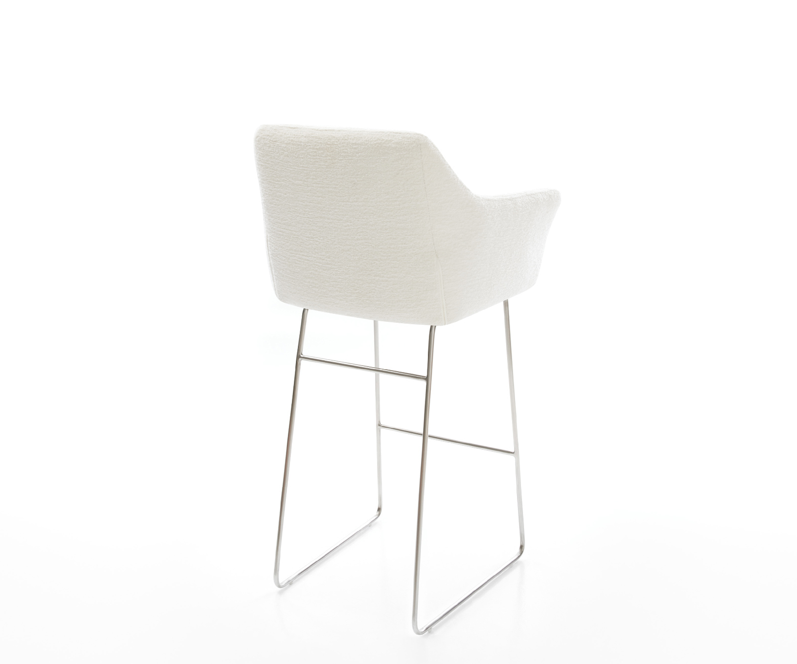 Bárszék Yulo-Flex bouclé puha bézs vékony láb rozsdamentes acél ezüstszínű - Image 5