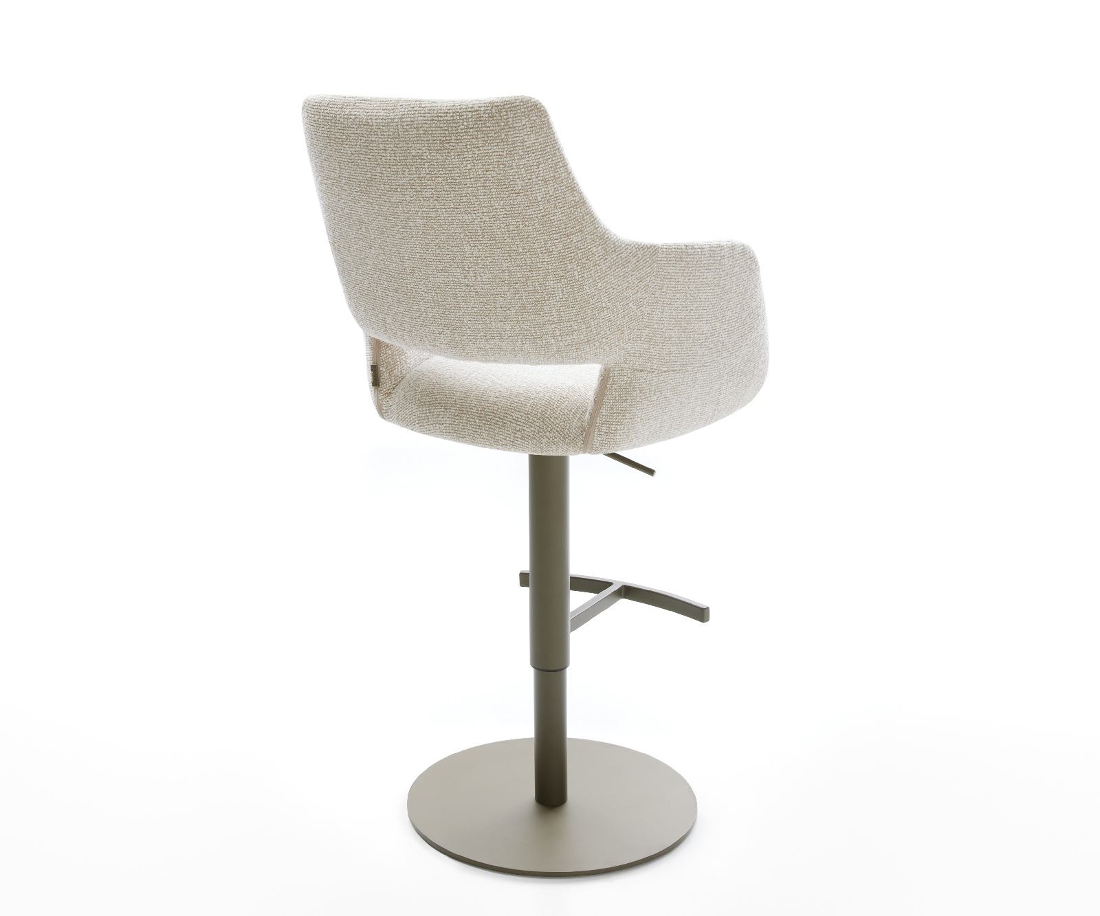 Bárszék Yago-Flex szövött szövet puha bézs forgatható magasságban állítható fém titánszínű zsákrugós - Image 5