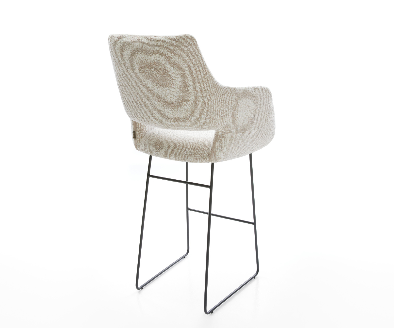 Bárszék Yago-Flex szövött szövet puha bézs vékony láb fém fekete zsákrugó - Image 5