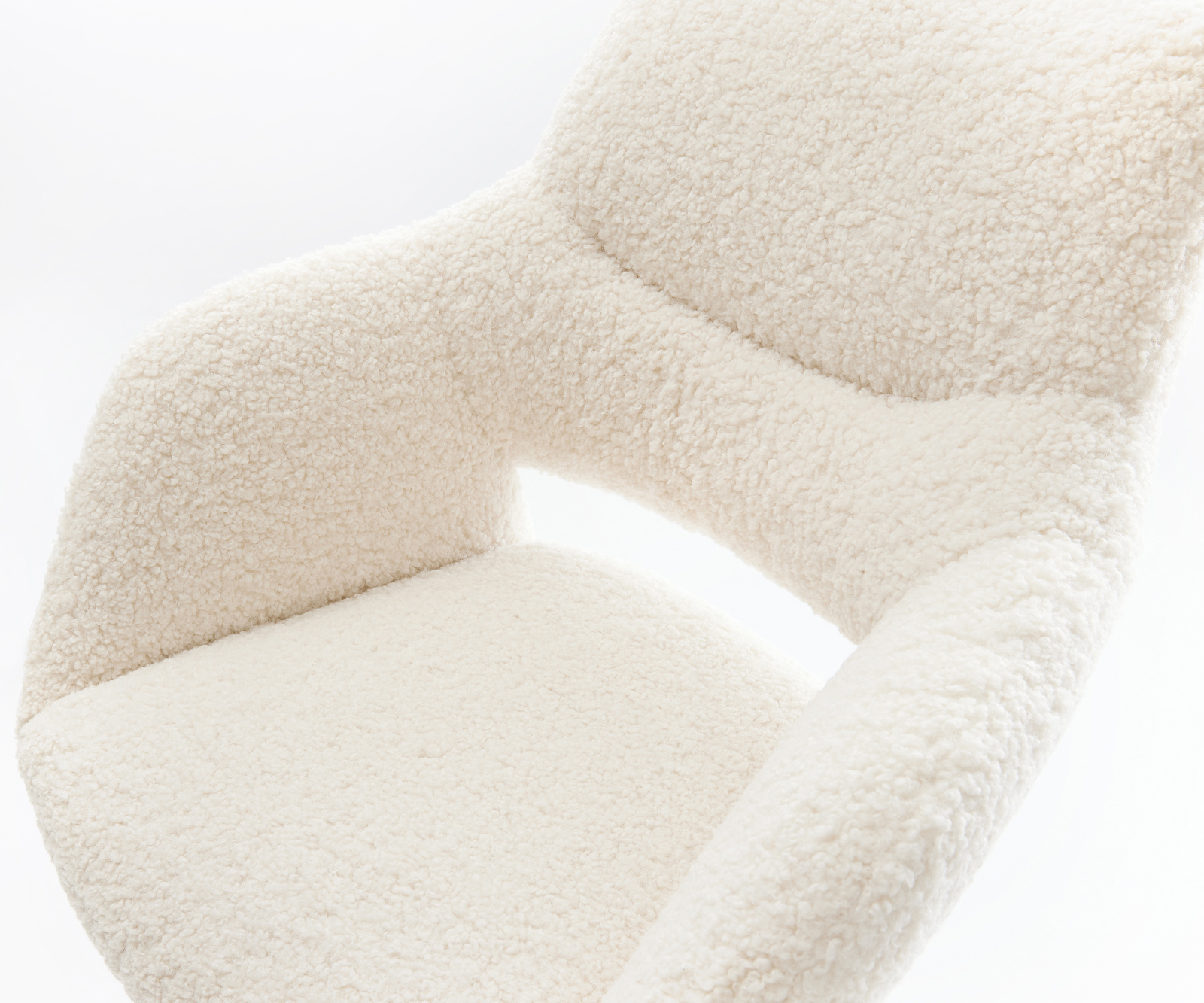 Bárszék Yago-Flex teddy szövet bézs forgatható magasságban állítható fém titánszínű zsákrugó - Image 4