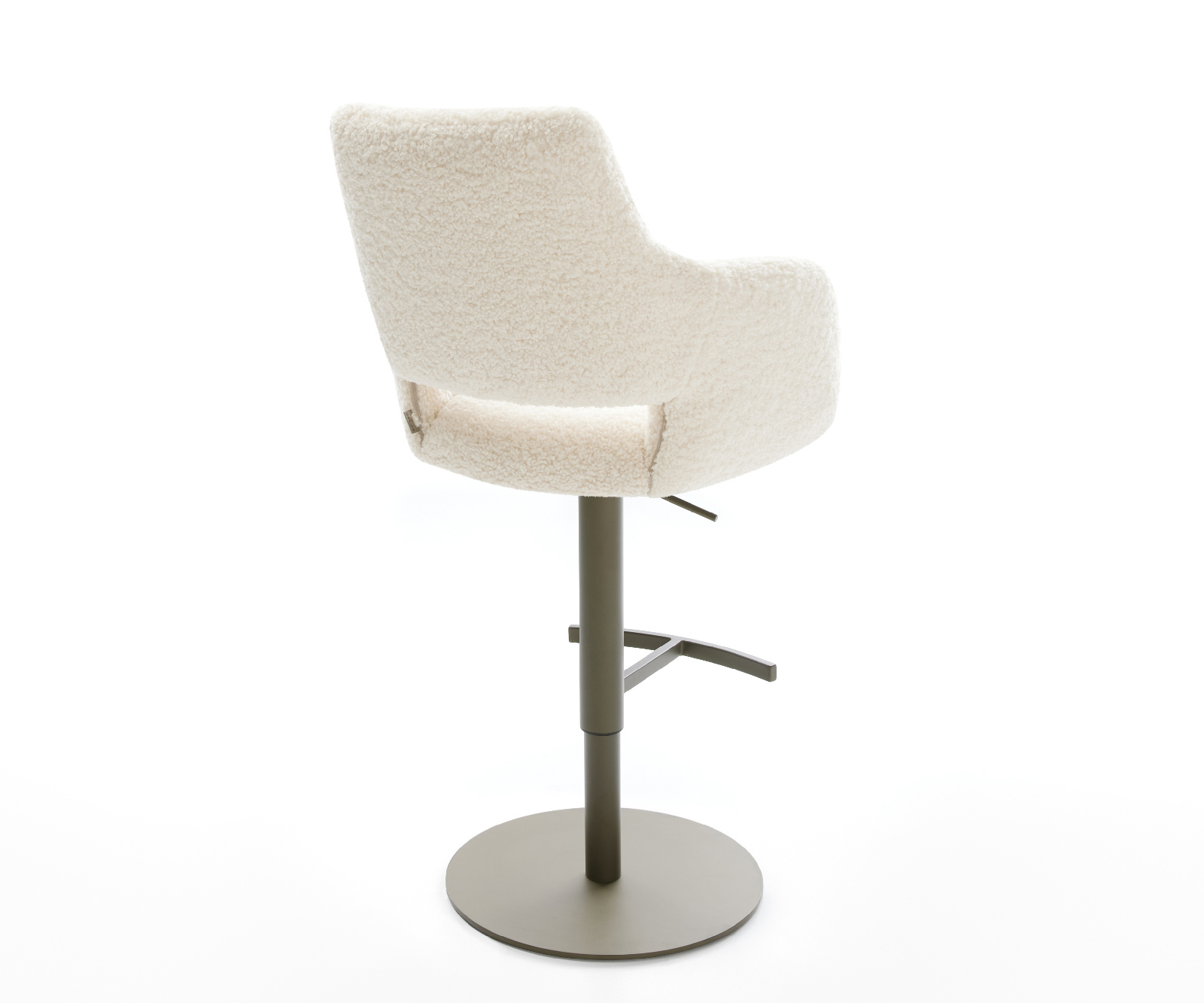 Bárszék Yago-Flex teddy szövet bézs forgatható magasságban állítható fém titánszínű zsákrugó - Image 5