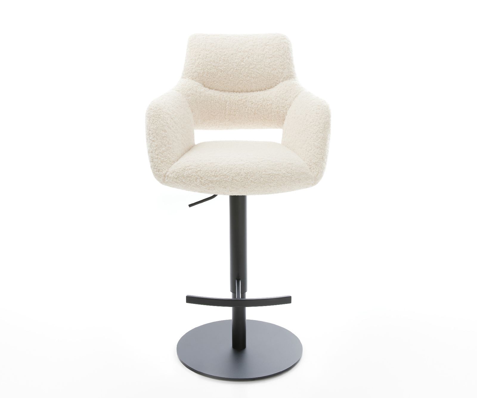 Bárszék Yago-Flex teddy szövet bézs forgatható magasságban állítható fém fekete zsákrugó - Image 2