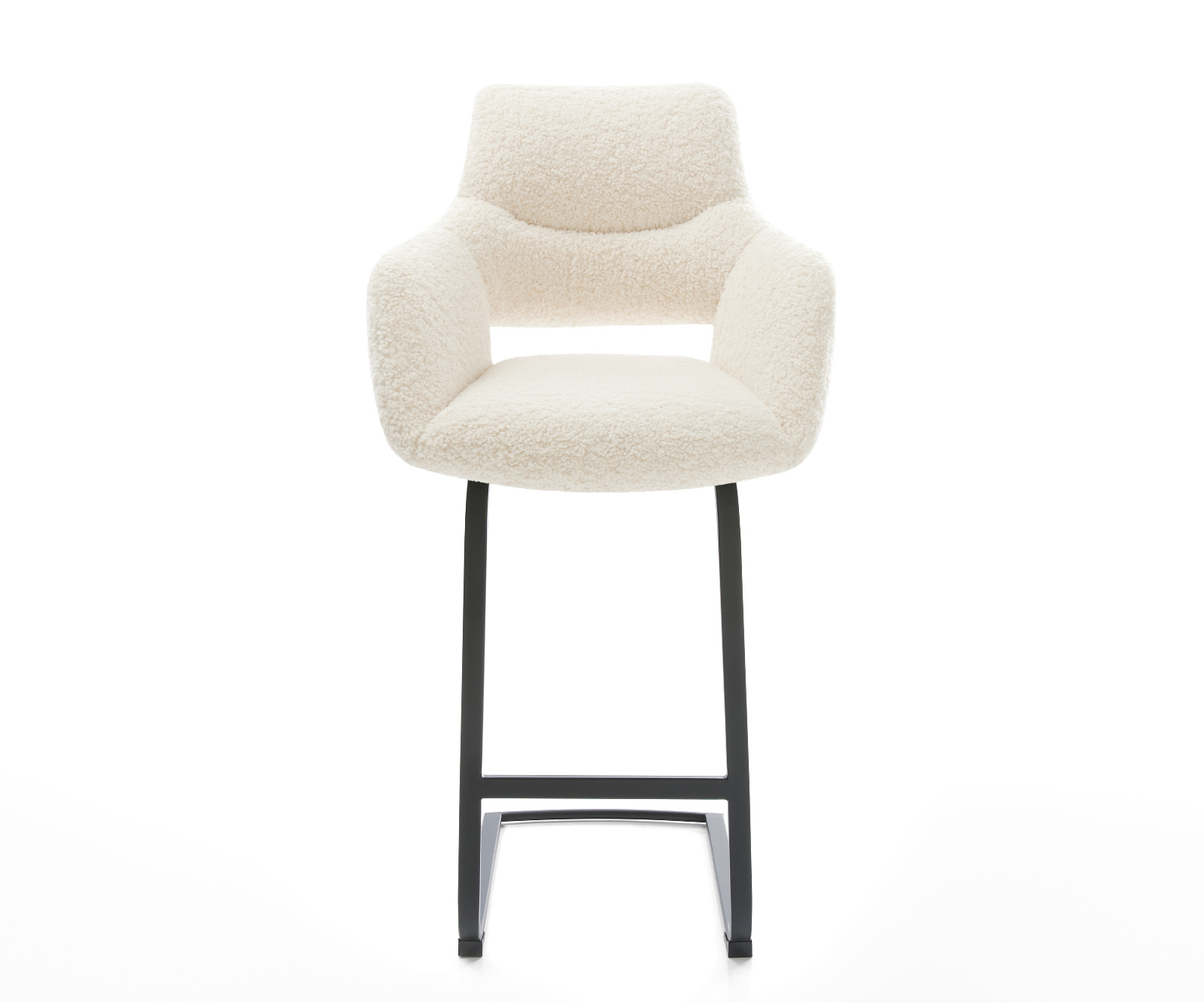 Bárszék Yago-Flex teddy szövet bézs konzolos láb laposacél fekete zsákrugó - Image 2