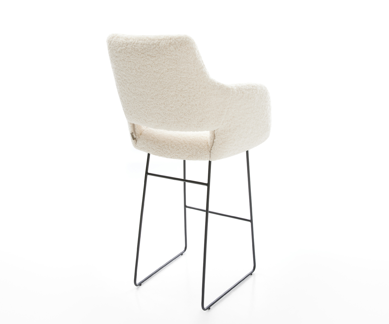 Bárszék Yago-Flex teddy szövet bézs vékony fém láb fekete zsákrugó - Image 5