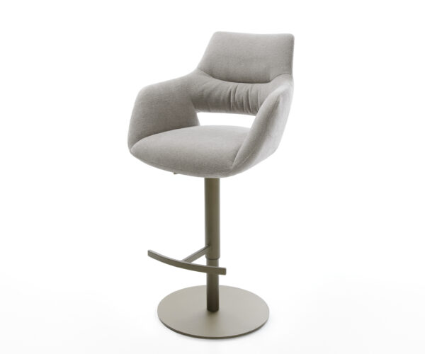 Bárszék Yago-Flex strukturált szövet puha szürke forgatható magasságban állítható fém titánszínű zsákrugós