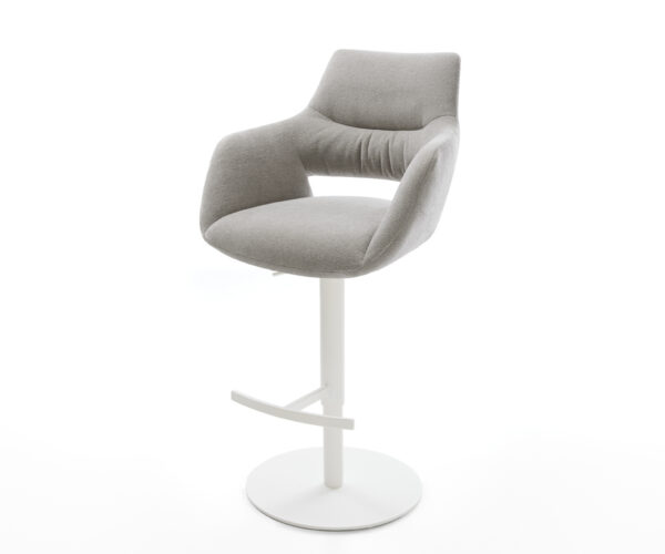 Bárszék Yago-Flex strukturált szövet puha szürke forgatható magasságban állítható fém fehér zsákrugó
