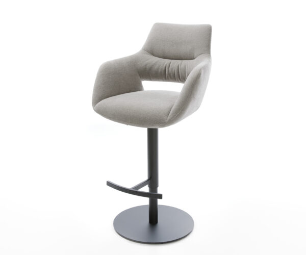 Bárszék Yago-Flex strukturált szövet puha szürke forgatható magasságban állítható fém fekete zsákrugós